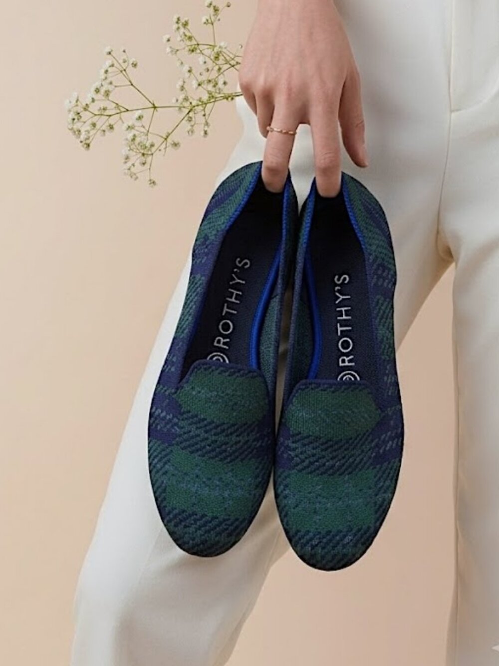 Rothy’s The Loafer Knit Plaid Forest Tartan Limited Edition Slip On Shoe Size 6